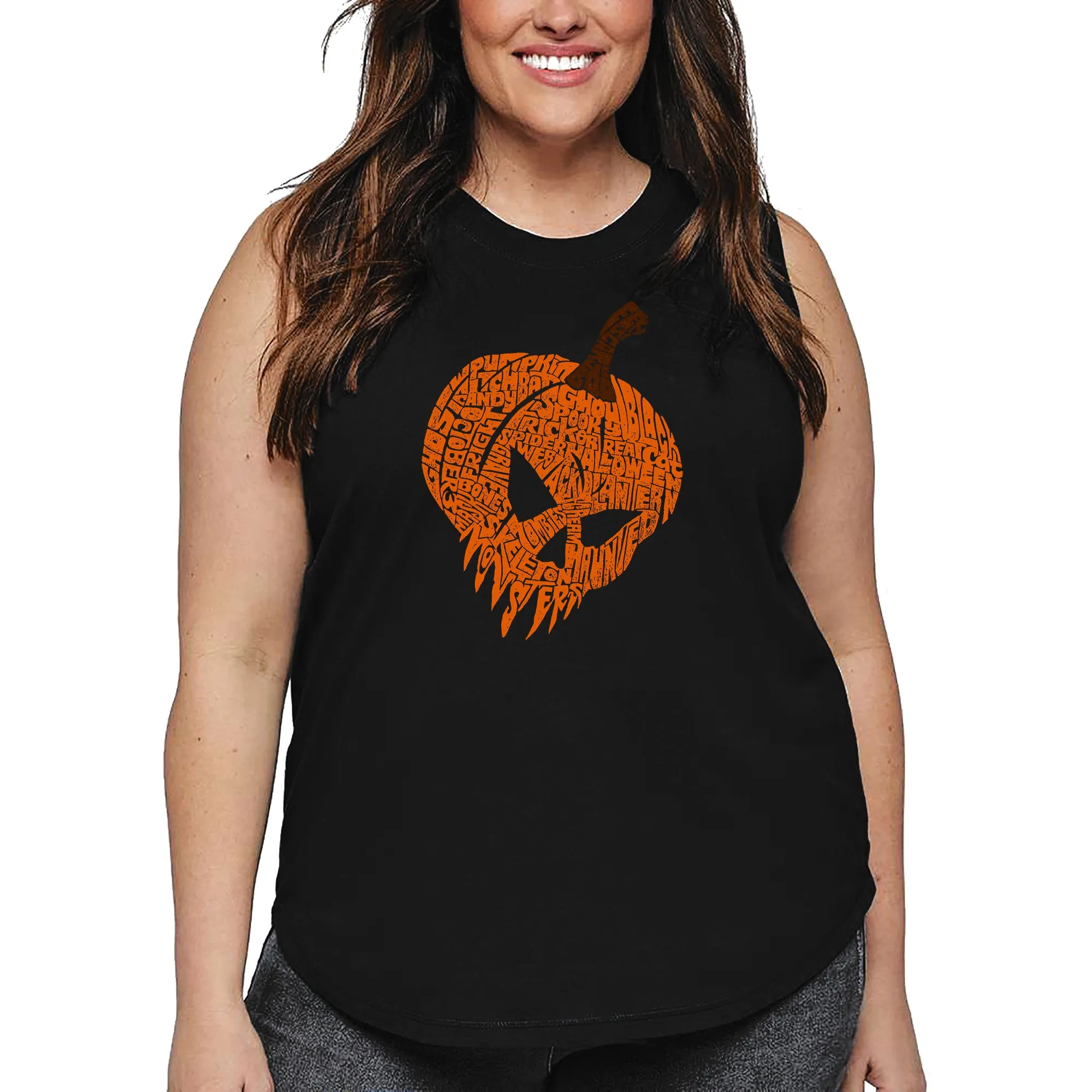 Evil Pumpkin - Women's Plus Size Word Art Tank Top sold by LA Pop Art