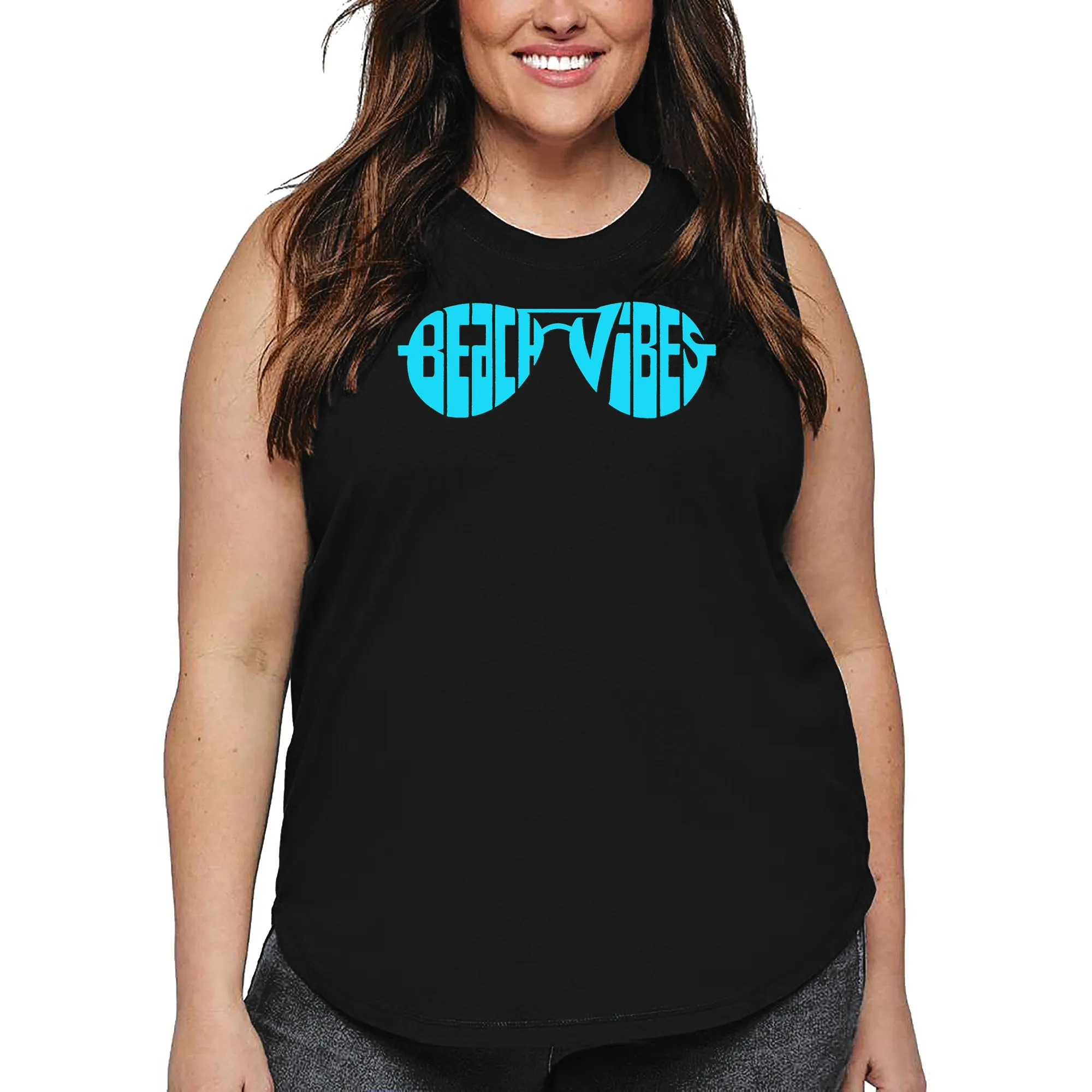 Beach Vibes - Women's Plus Size Word Art Tank Top sold by LA Pop Art