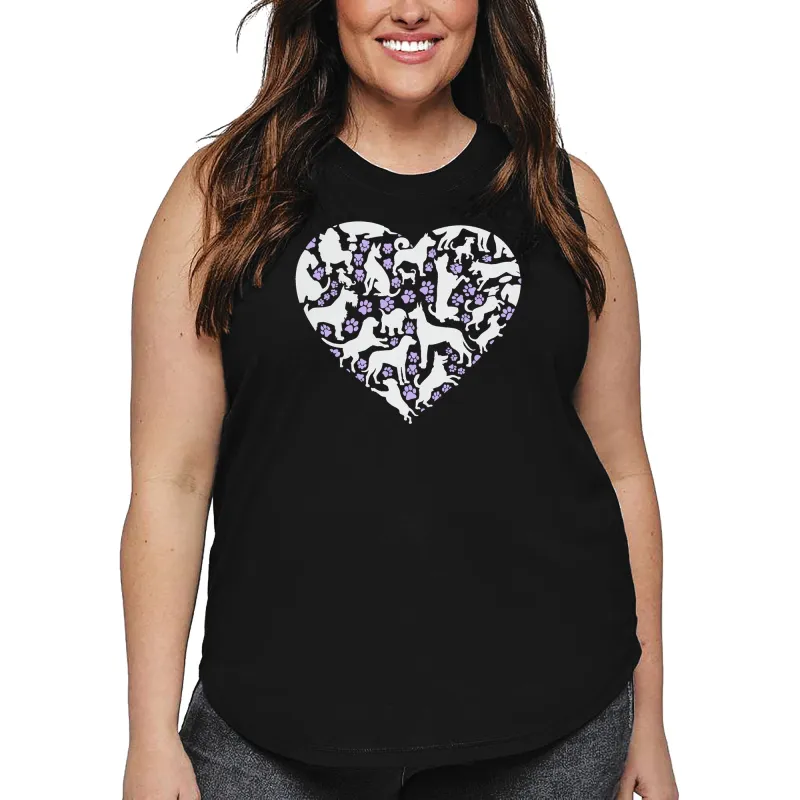 Dog Heart - Women's Plus Size Word Art Tank Top sold by LA Pop Art