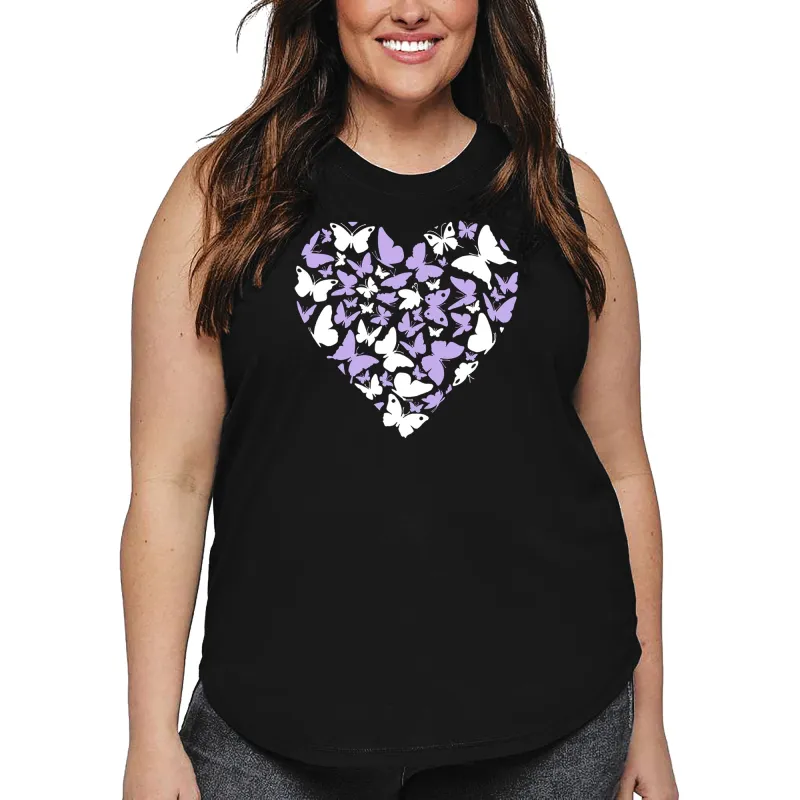 Butterfly Heart - Women's Plus Size Word Art Tank Top sold by LA Pop Art