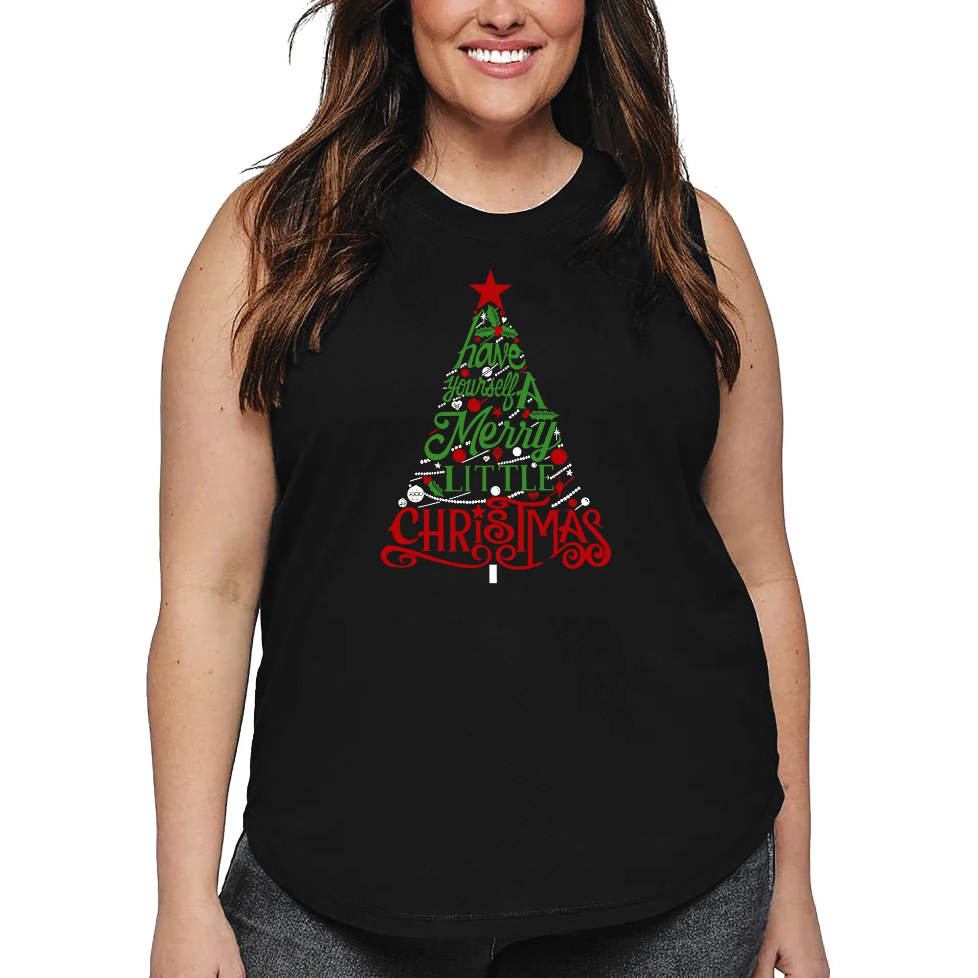 Have Yourself a Merry Little Christmas - Women's Plus Size Word Art Tank Top sold by LA Pop Art