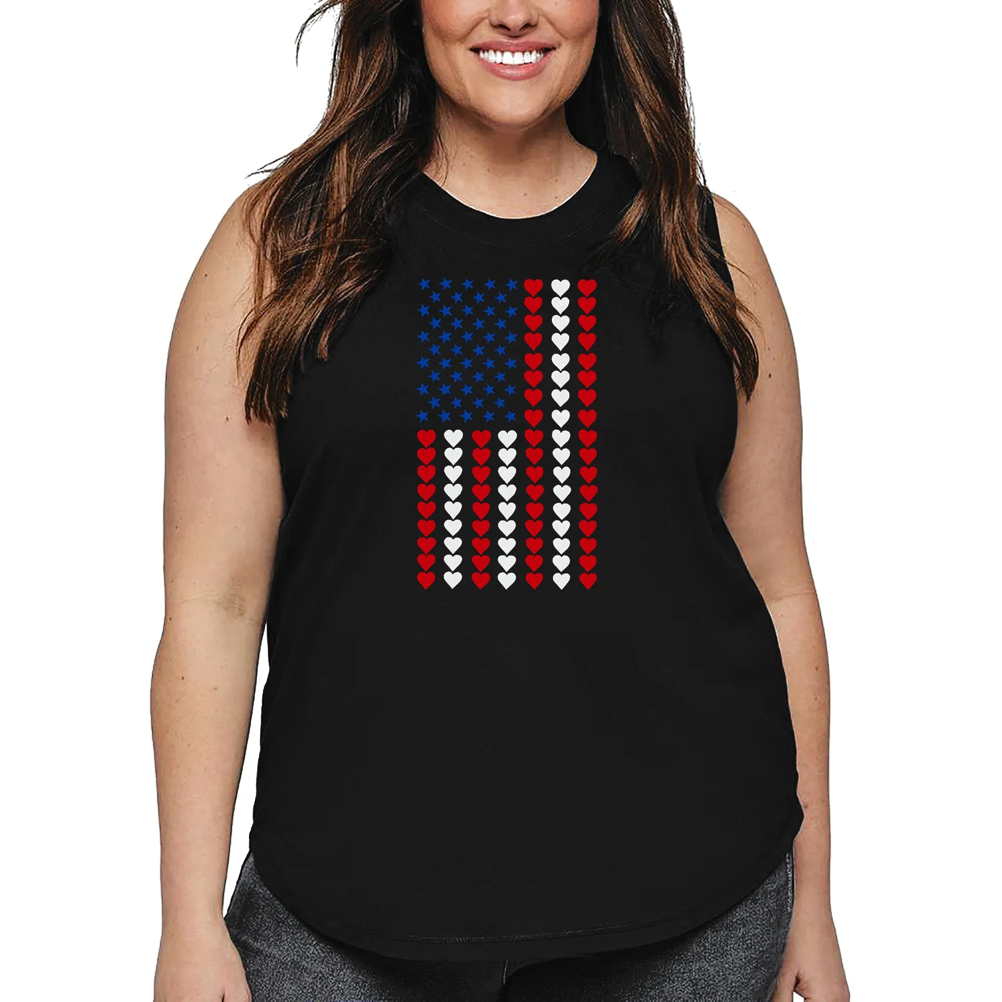 Heart Flag - Women's Plus Size Word Art Tank Top sold by LA Pop Art