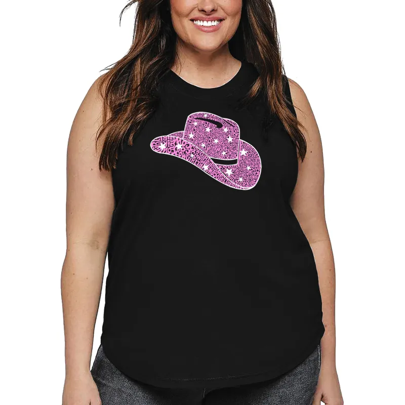 Cowgirl Hat - Women's Plus Size Word Art Tank Top sold by LA Pop Art