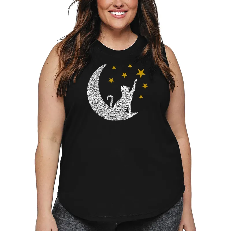 Cat Moon - Women's Plus Size Word Art Tank Top sold by LA Pop Art