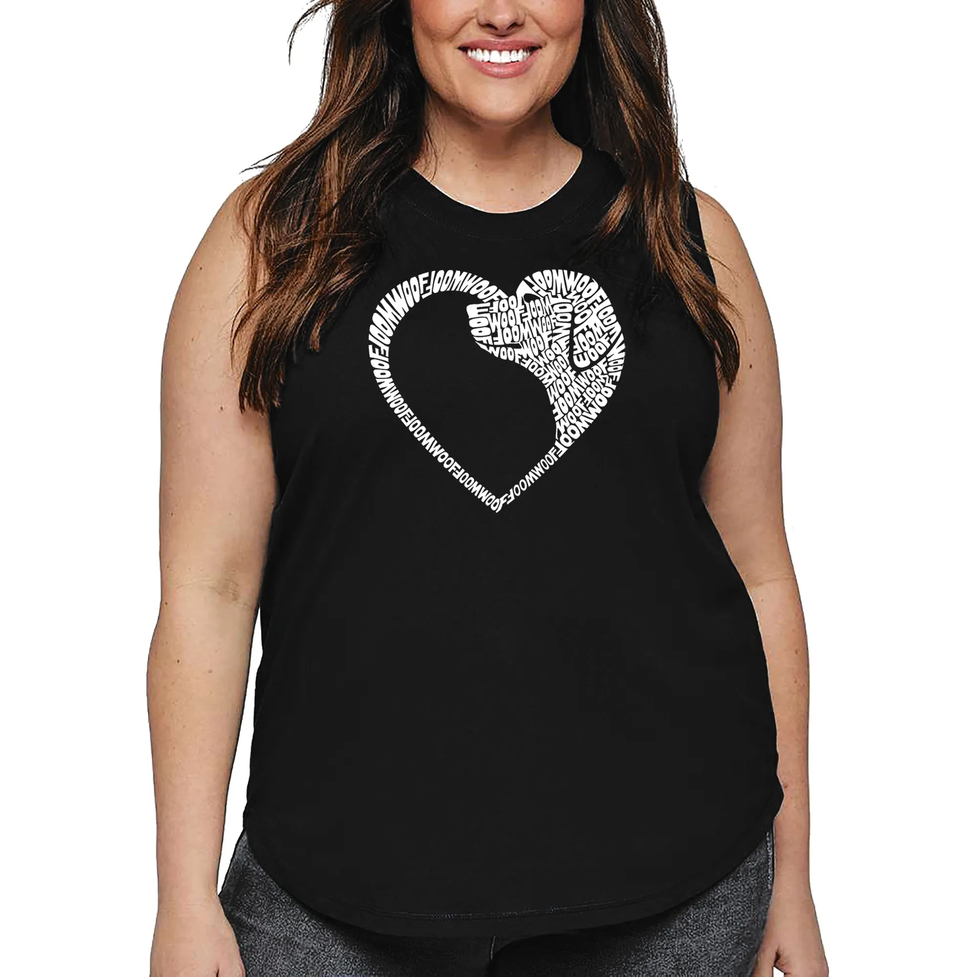 Dog Heart - Women's Plus Size Word Art Tank Top sold by LA Pop Art