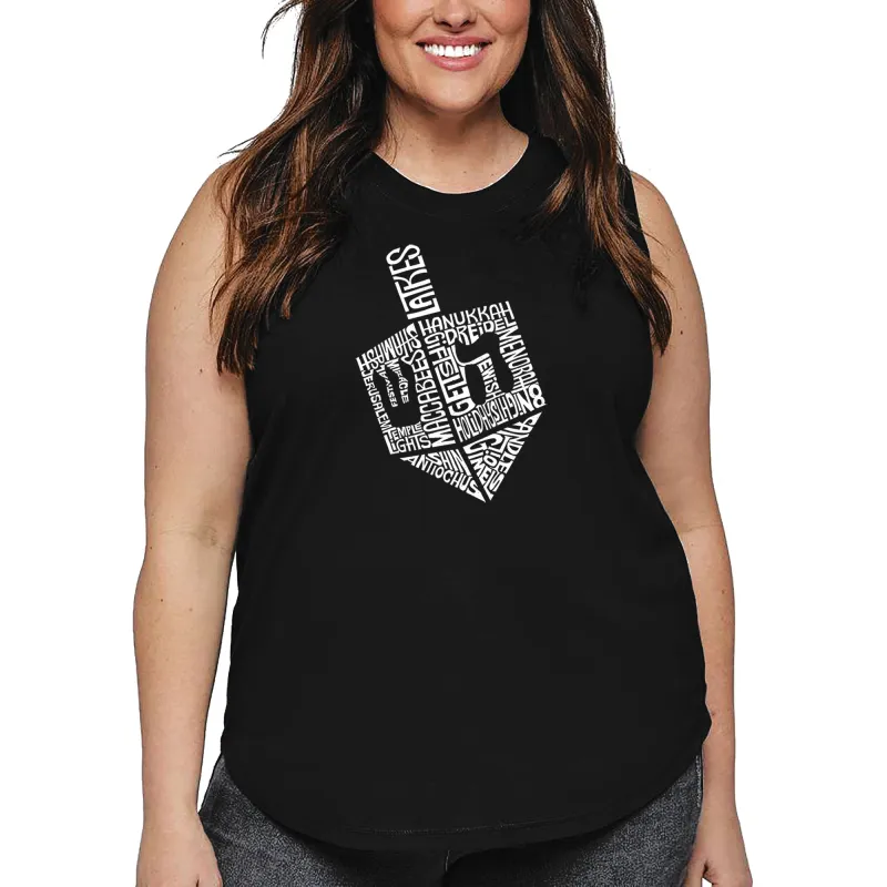 Hanukkah Dreidel - Women's Plus Size Word Art Tank Top sold by LA Pop Art