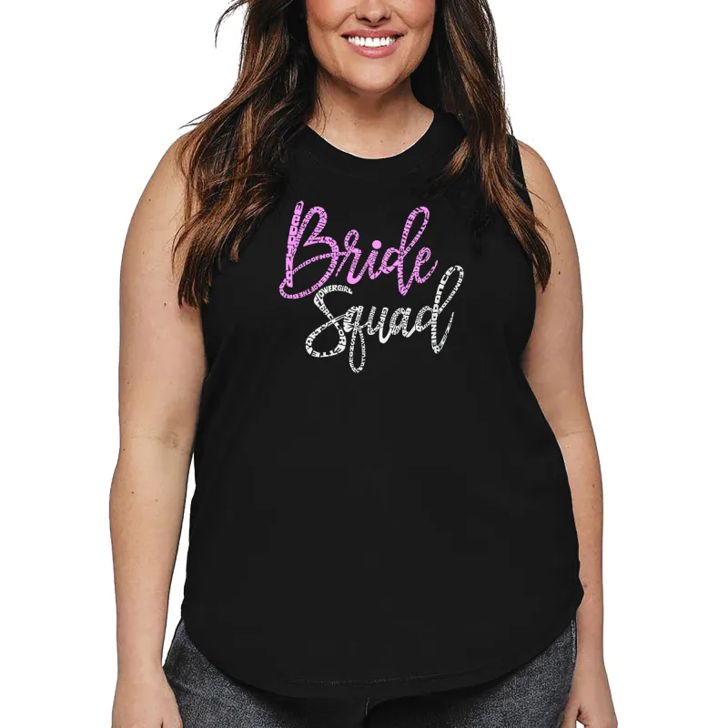 Women's Plus Size Word Art Tank Top - Bride Squad sold by LA Pop Art