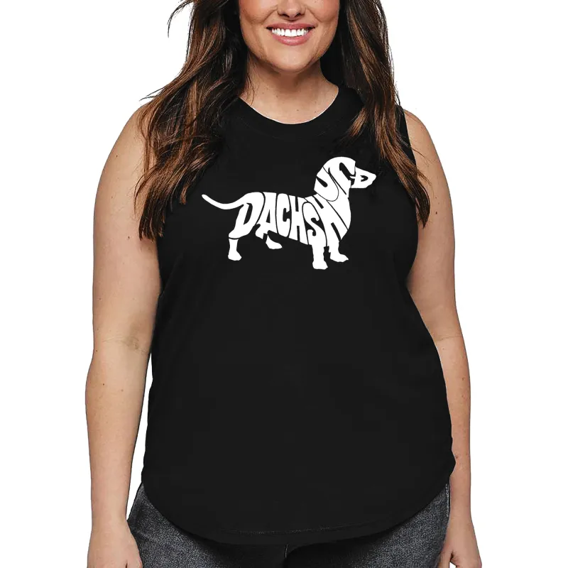 Women's Plus Size Word Art Tank Top - Dachshund sold by LA Pop Art