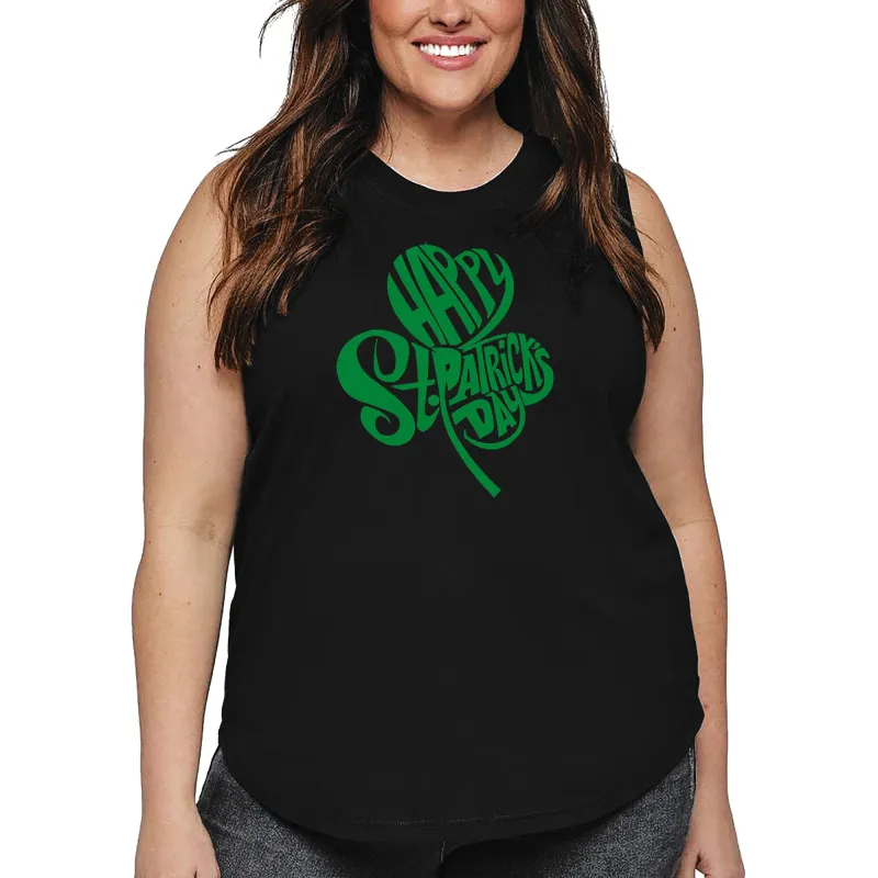 Women's Plus Size Word Art Tank Top - St. Patrick's Day Shamrock sold by LA Pop Art