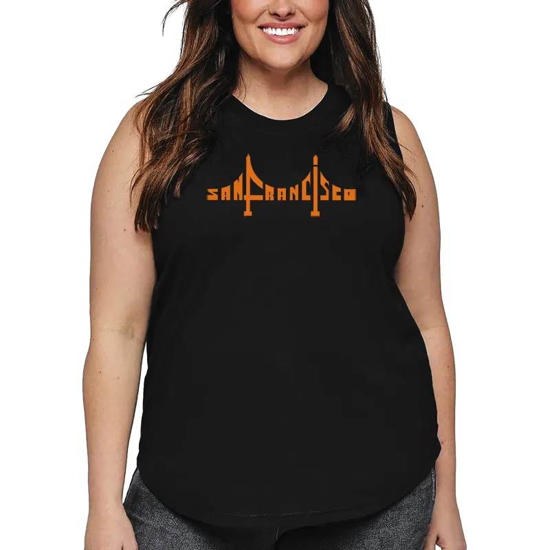 Women's Plus Size Word Art Tank Top - San Francisco Bridge sold by LA Pop Art