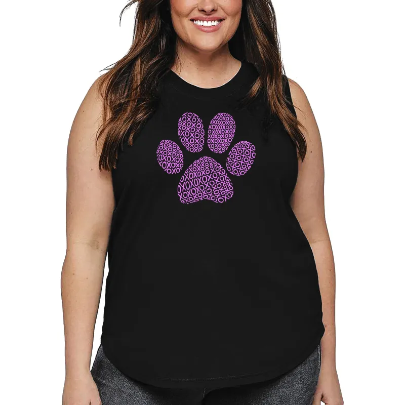 Women's Plus Size Word Art Tank Top - XOXO Dog Paw sold by LA Pop Art