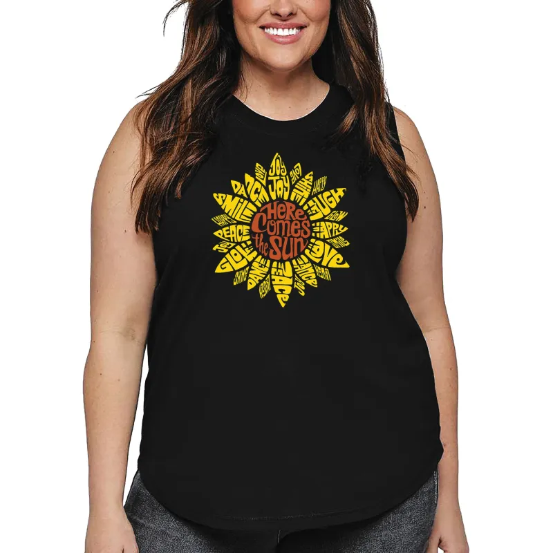 Women's Plus Size Word Art Tank Top - Sunflower sold by LA Pop Art