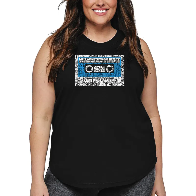 Women's Plus Size Word Art Tank Top - 80s One Hit Wonders sold by LA Pop Art