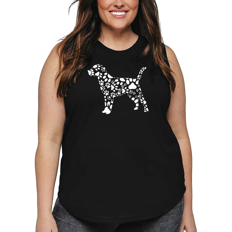 Women's Plus Size Word Art Tank Top - Dog Paw Prints sold by LA Pop Art