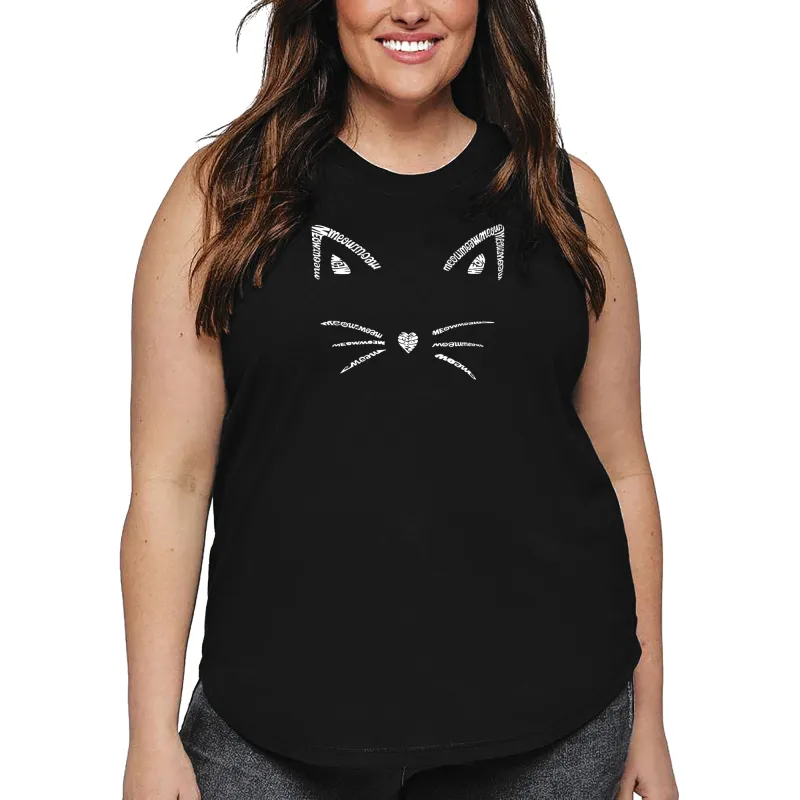 Women's Plus Size Word Art Tank Top - Whiskers sold by LA Pop Art