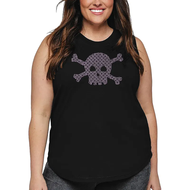 Women's Plus Size Word Art Tank Top - XOXO Skull sold by LA Pop Art