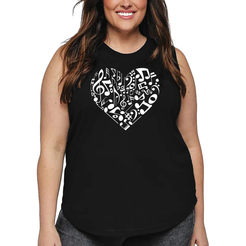 Women's Plus Size Word Art Tank Top - Heart Notes sold by LA Pop Art
