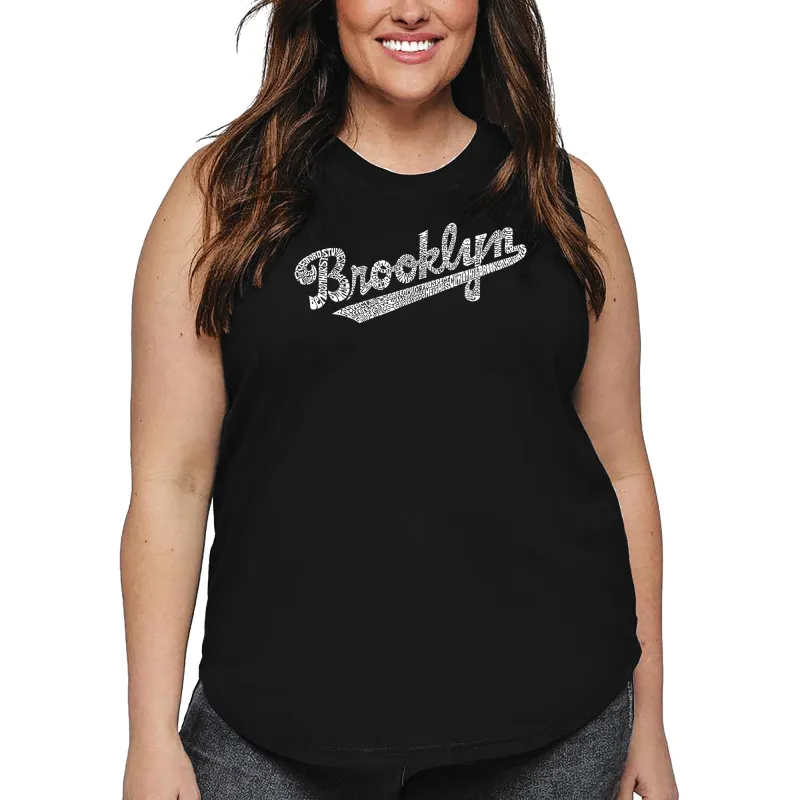 Women's Plus Size Word Art Tank Top - Brooklyn Neighborhoods sold by LA Pop Art