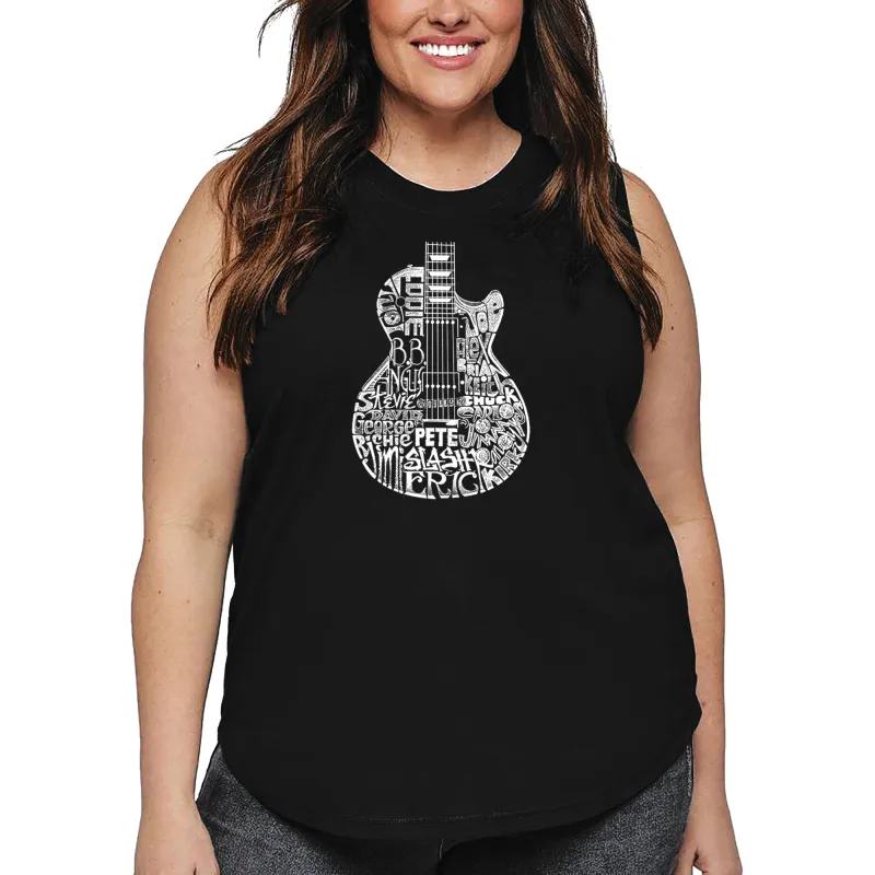 Women's Plus Size Word Art Tank Top - Rock Guitar Head sold by LA Pop Art