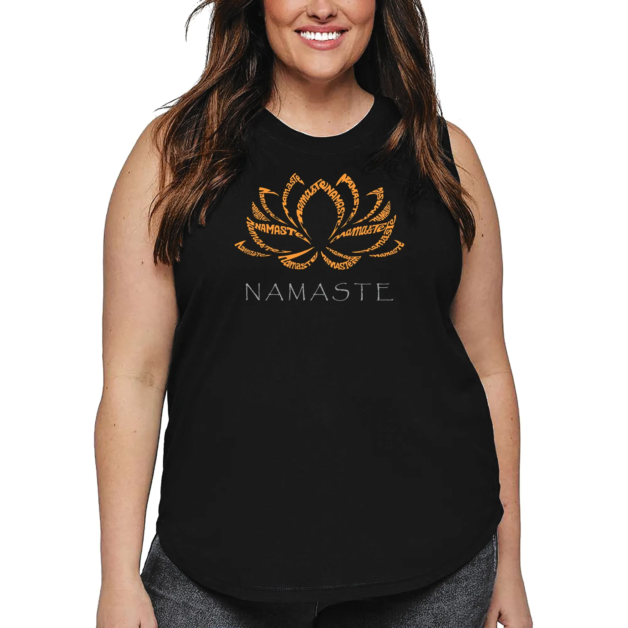 Women's Plus Size Word Art Tank Top - Namaste sold by LA Pop Art