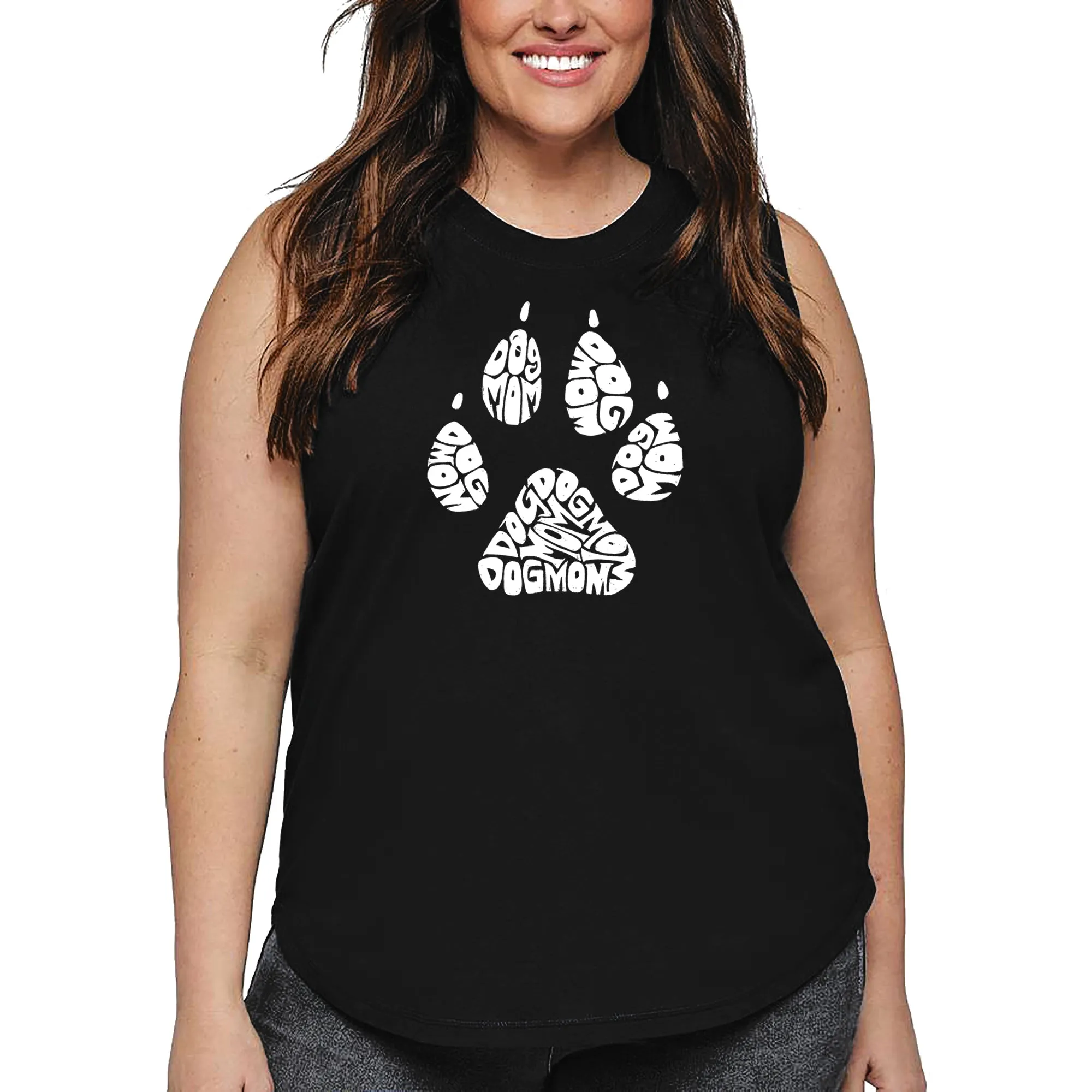Women's Plus Size Word Art Tank Top - Dog Mom sold by LA Pop Art
