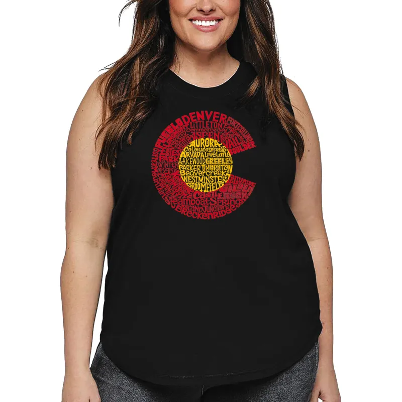 Women's Plus Size Word Art Tank Top - Colorado sold by LA Pop Art
