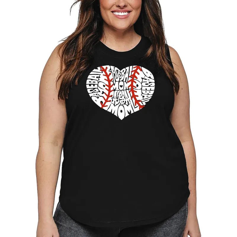 Women's Plus Size Word Art Tank Top - Baseball Mom sold by LA Pop Art