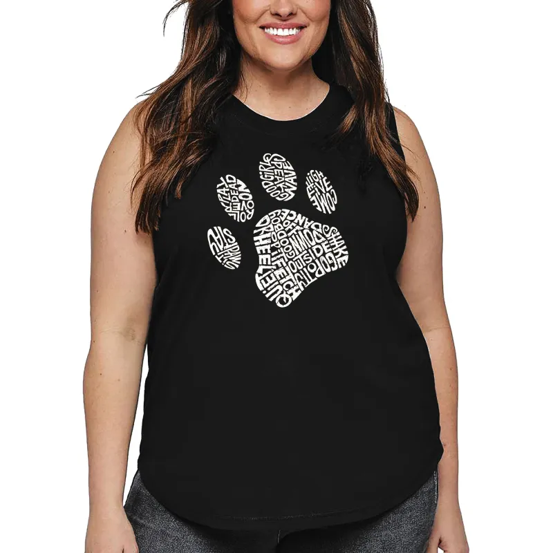 Women's Plus Size Word Art Tank Top - Dog Paw sold by LA Pop Art