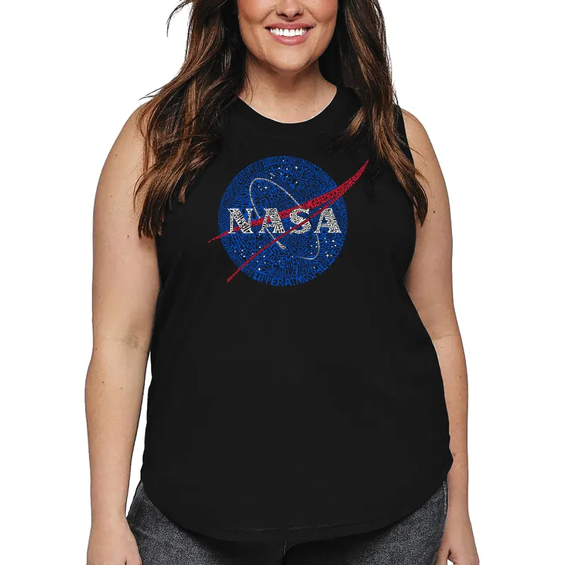 Women's Plus Size Word Art Tank Top - NASA's Most Notable Missions sold by LA Pop Art