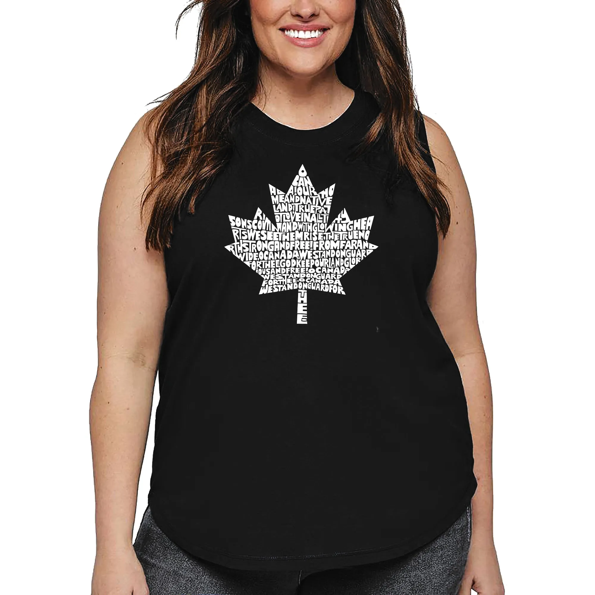 Women's Plus Size Word Art Tank Top - CANADIAN NATIONAL ANTHEM sold by LA Pop Art