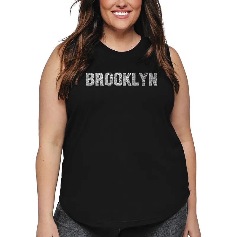 Women's Plus Size Word Art Tank Top - BROOKLYN NEIGHBORHOODS sold by LA Pop Art