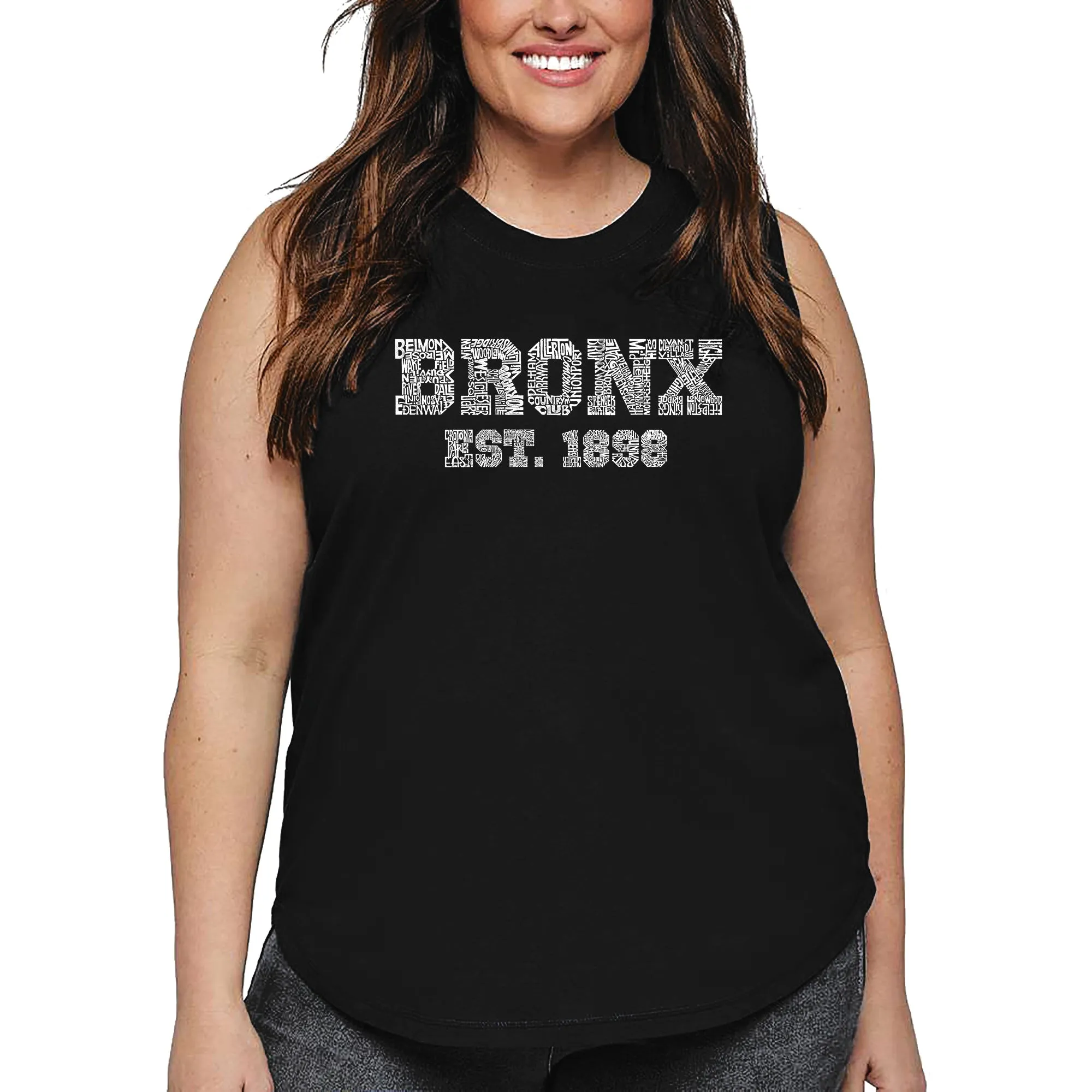 Women's Plus Size Word Art Tank Top - POPULAR NEIGHBORHOODS IN BRONX, NY sold by LA Pop Art