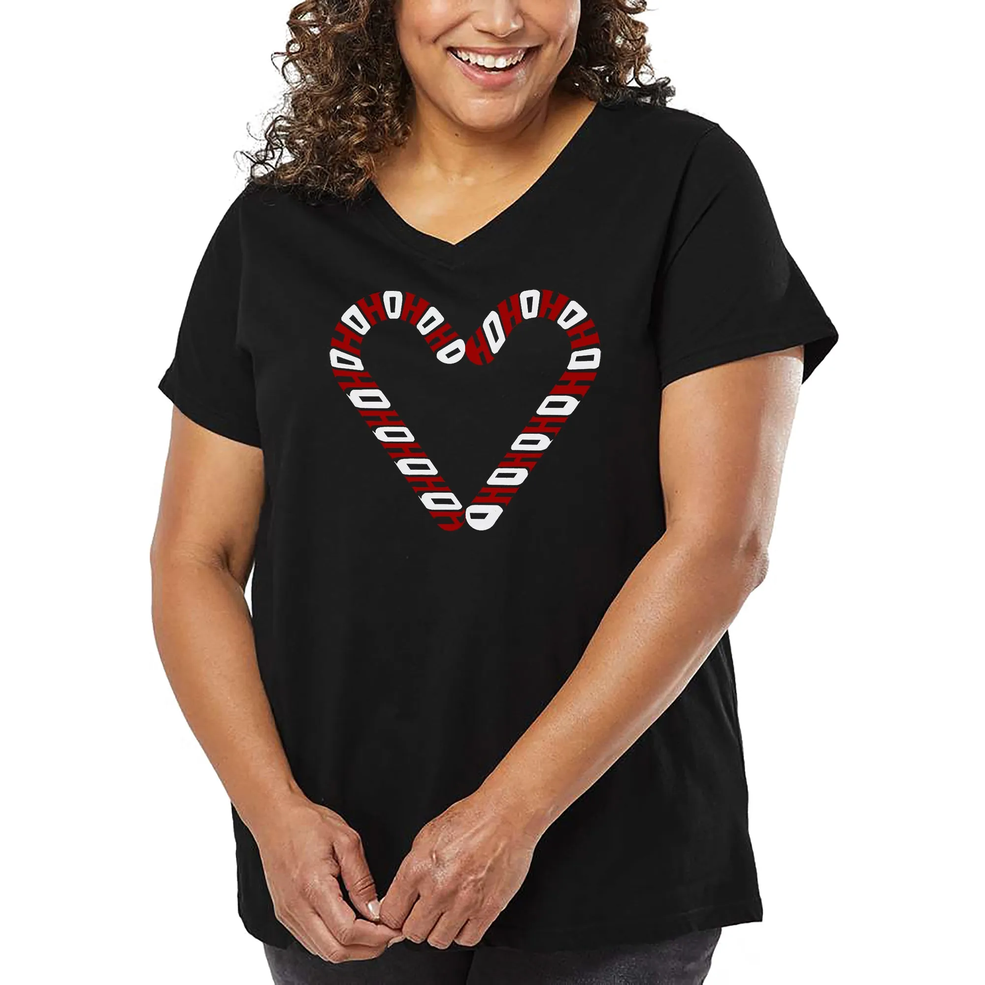 Candy Canes - Women's Plus Size Word Art V-Neck sold by LA Pop Art
