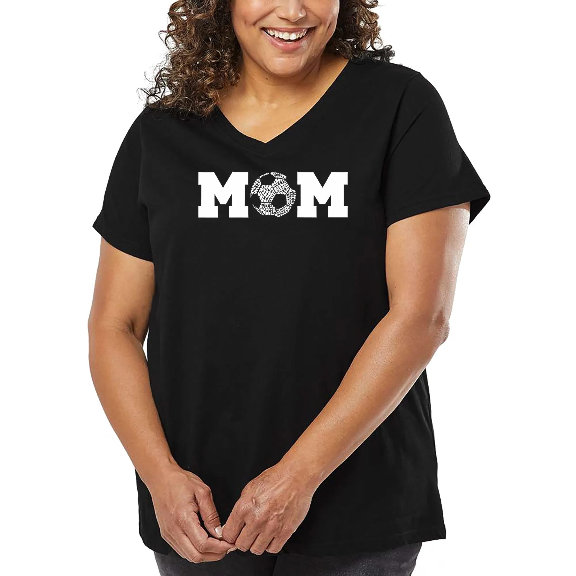 Soccer Mom - Women's Plus Size Word Art V-Neck sold by LA Pop Art