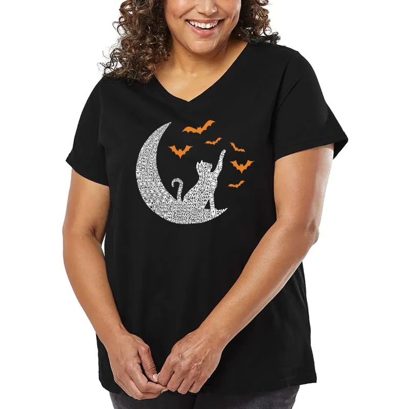 Lunar Bats - Women's Plus Size Word Art V-Neck sold by LA Pop Art