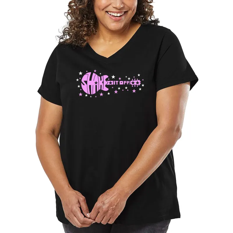Shake it Off - Women's Plus Size Word Art V-Neck sold by LA Pop Art