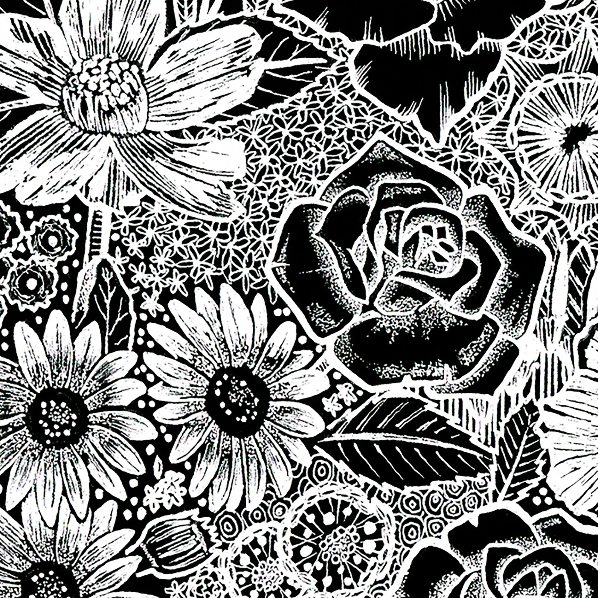 Women's Plus Size Word Art V-Neck - Heart Flowers sold by LA Pop Art product image thumbnail 3