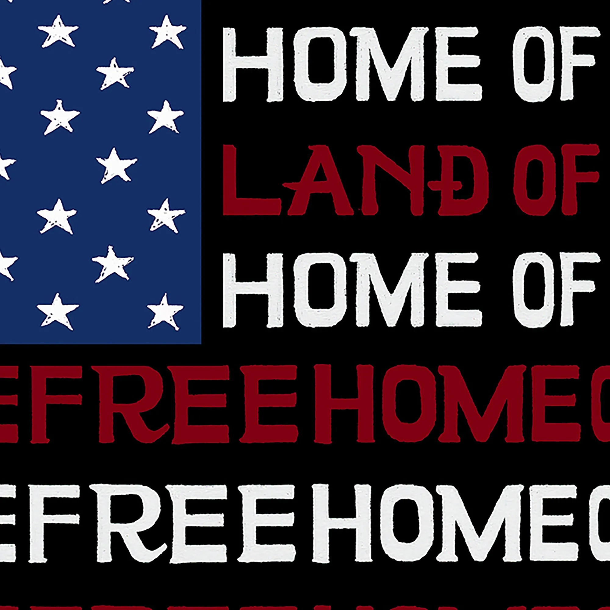 Women's Plus Size Word Art V-Neck - Land of the Free American Flag sold by LA Pop Art product image thumbnail 3
