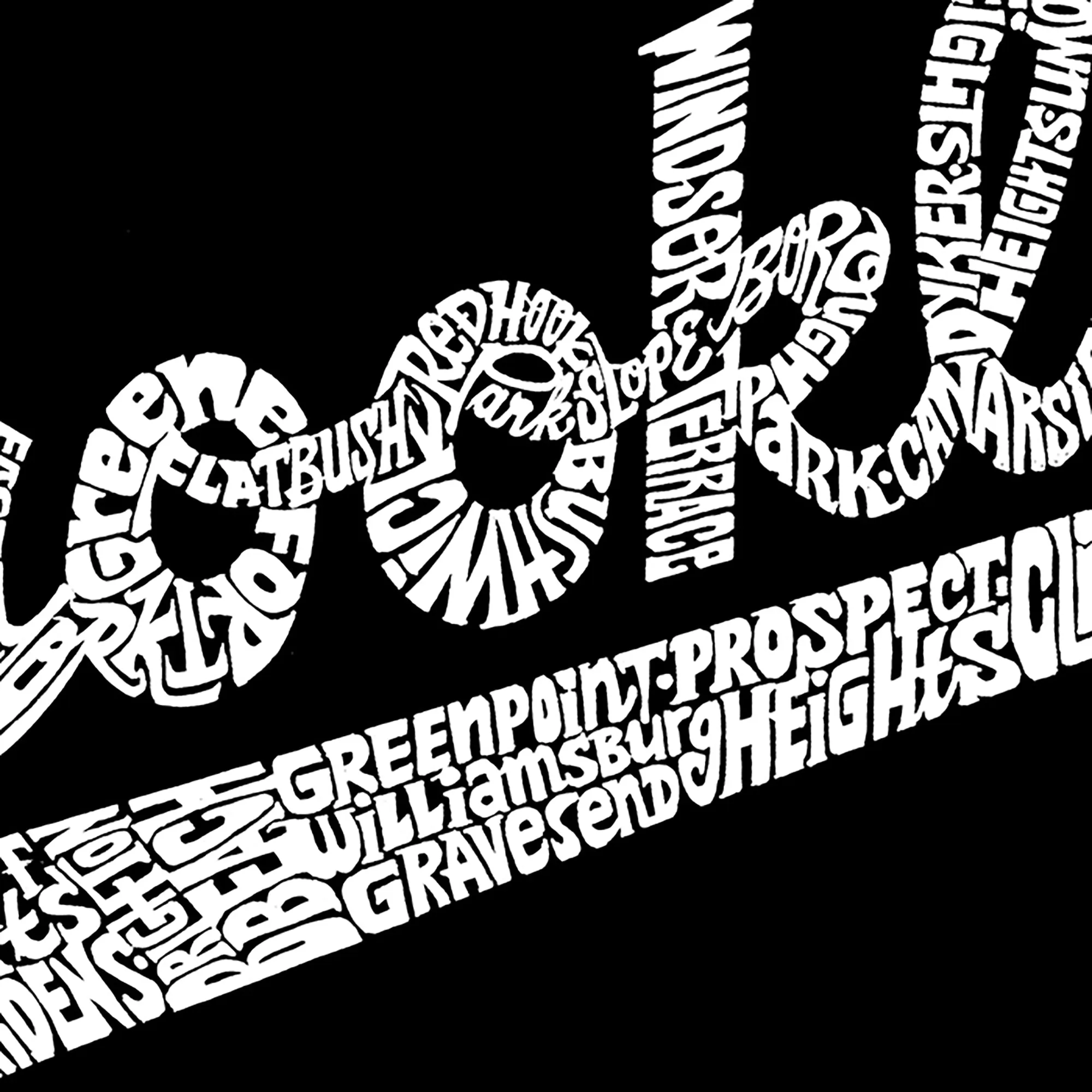 Women's Plus Size Word Art V-Neck - Brooklyn Neighborhoods sold by LA Pop Art product image thumbnail 3