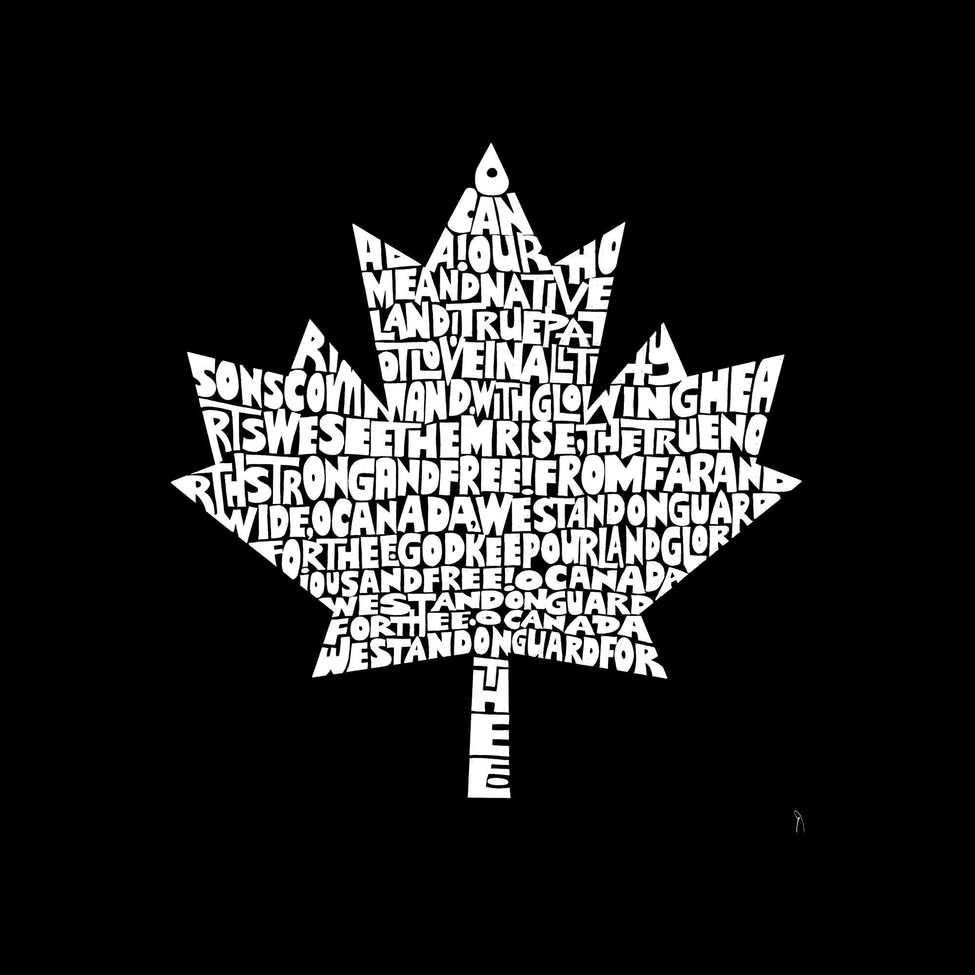 Women's Plus Size Word Art V-Neck - CANADIAN NATIONAL ANTHEM sold by LA Pop Art product image thumbnail 2