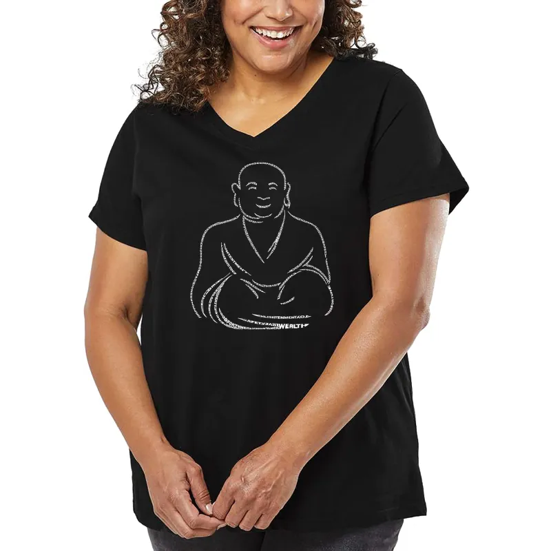 Women's Plus Size Word Art V-Neck - POSITIVE WISHES sold by LA Pop Art