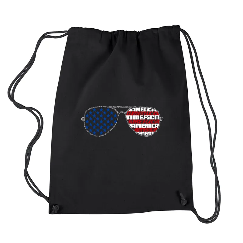 Americana Sunglasses - Drawstring Backpack sold by LA Pop Art