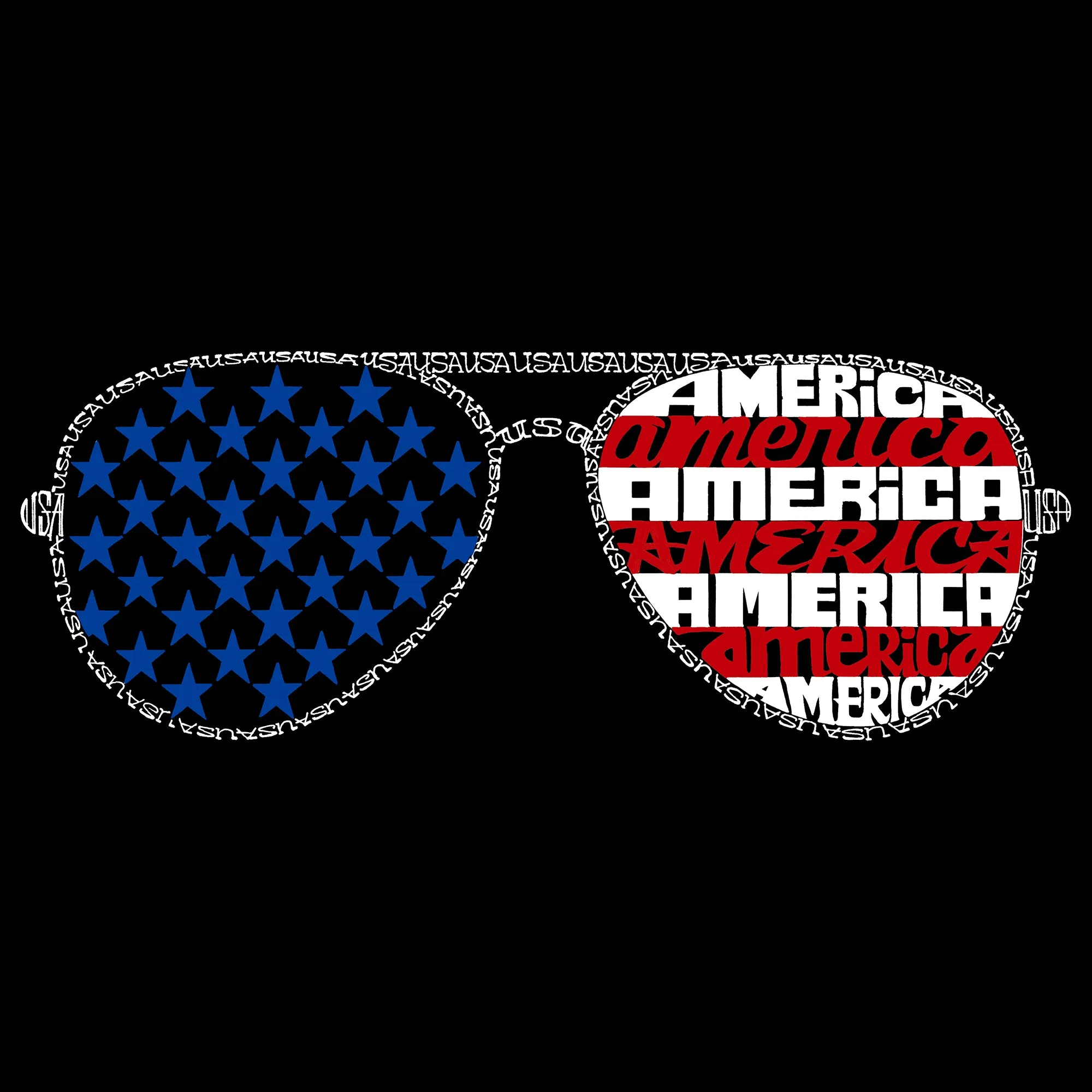 Americana Sunglasses - Large Word Art Tote Bag sold by LA Pop Art product image thumbnail 2