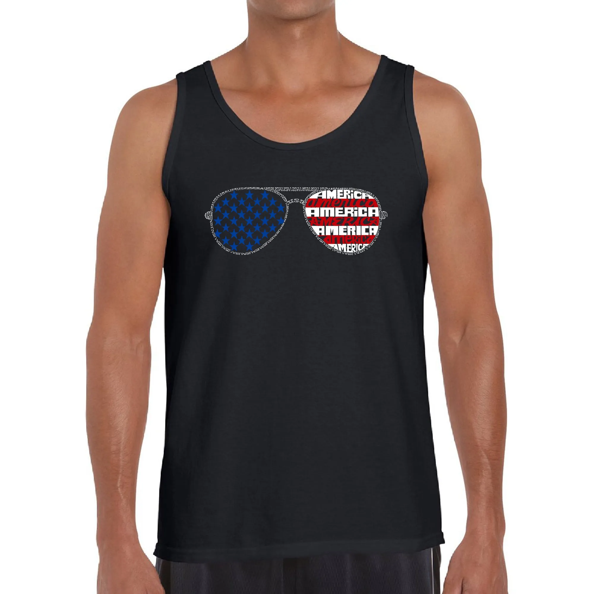 Americana Sunglasses - Men's Word Art Tank Top sold by LA Pop Art