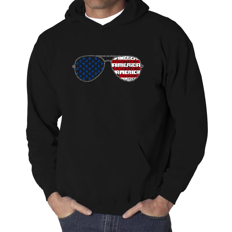 Americana Sunglasses - Men's Word Art Hooded Sweatshirt sold by LA Pop Art