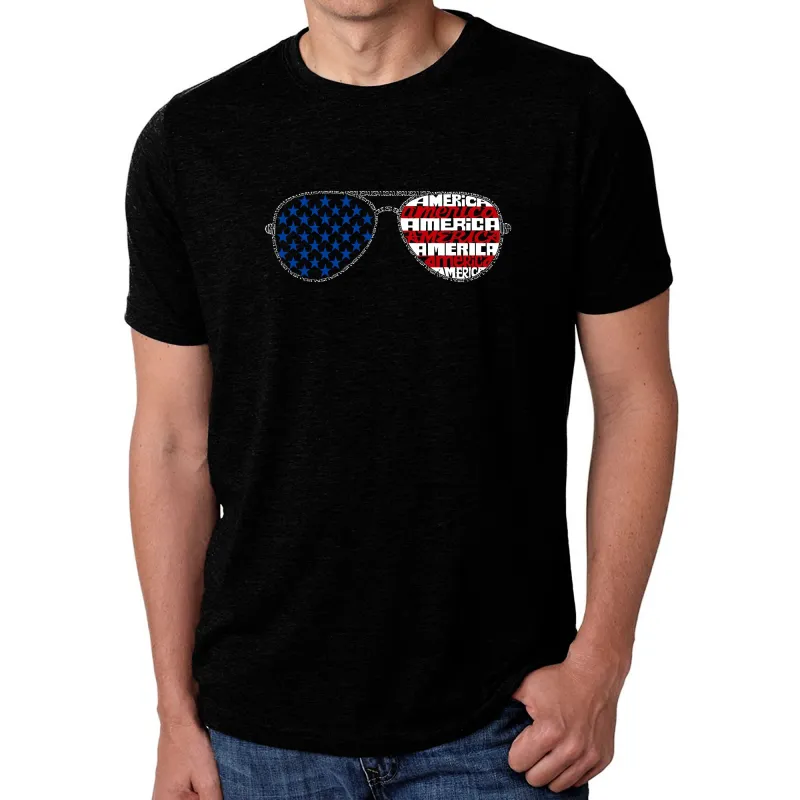 Americana Sunglasses - Men's Premium Blend Word Art T-Shirt sold by LA Pop Art