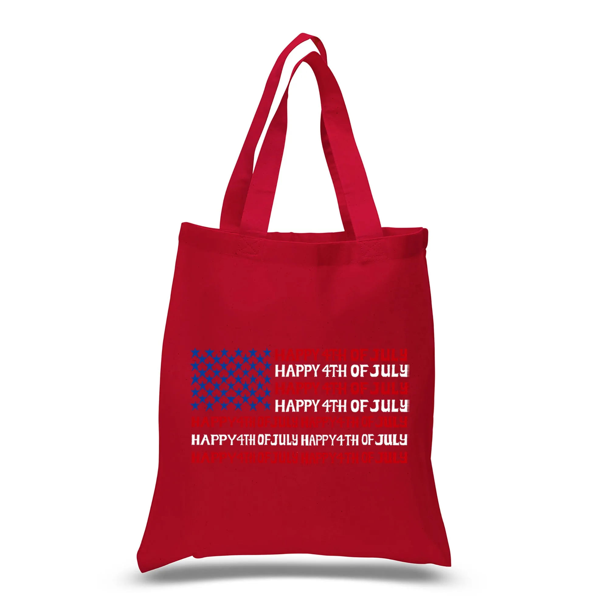 4th of July Flag - Small Word Art Tote Bag sold by LA Pop Art product image thumbnail 4