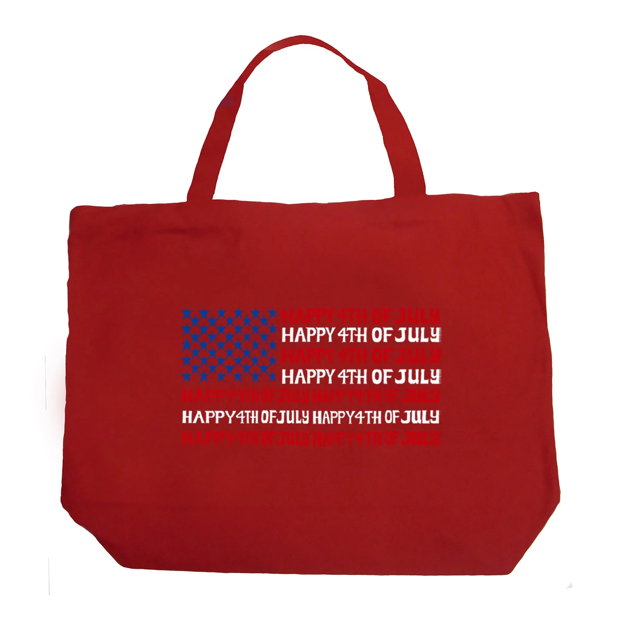 4th of July Flag - Large Word Art Tote Bag sold by LA Pop Art product image thumbnail 4
