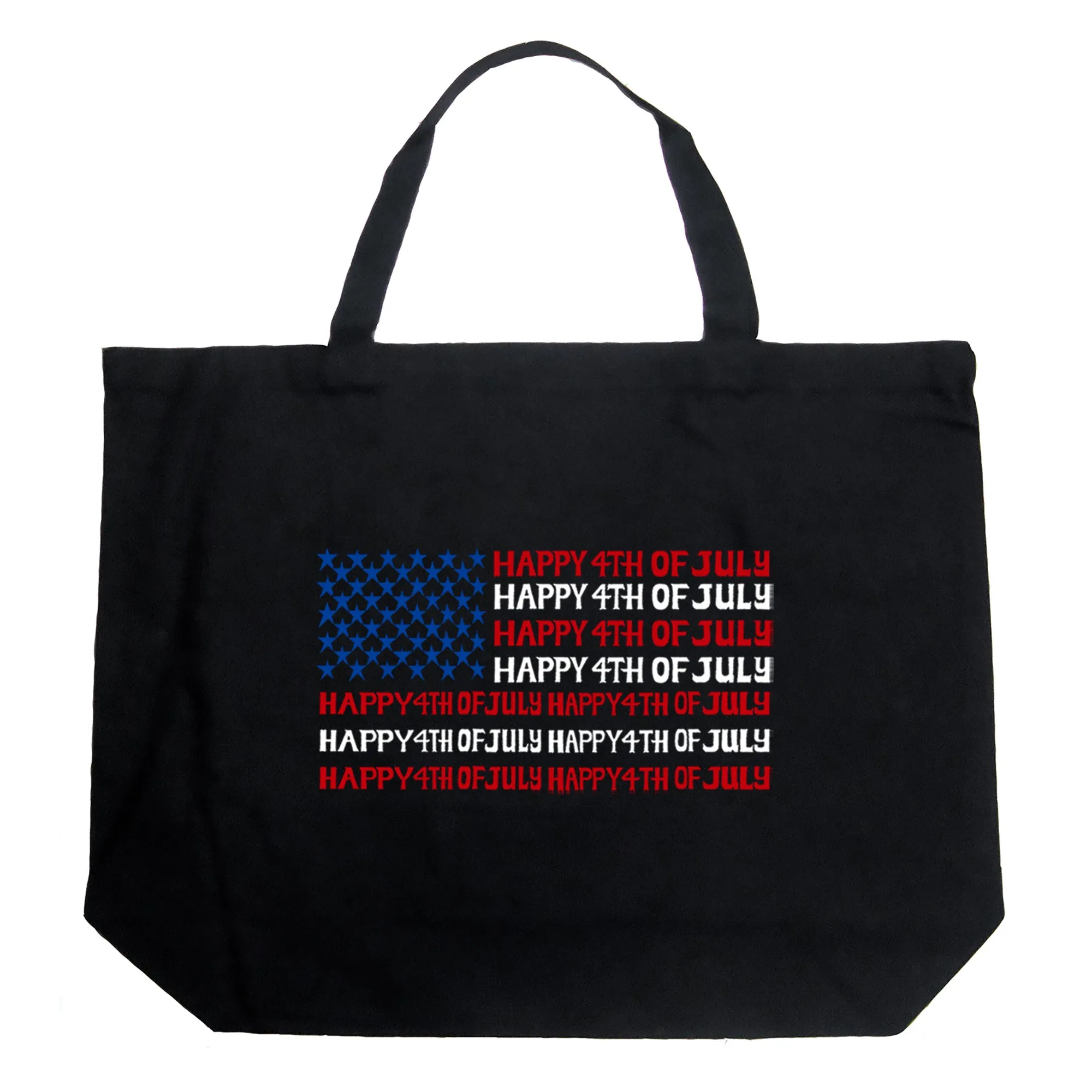4th of July Flag - Large Word Art Tote Bag sold by LA Pop Art