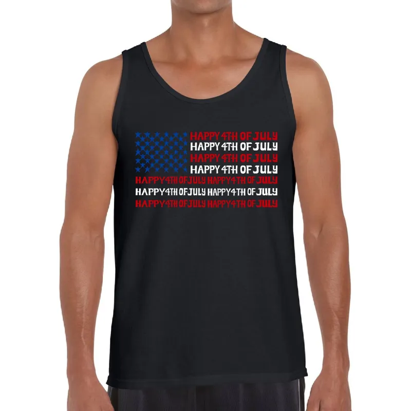 4th of July Flag - Men's Word Art Tank Top sold by LA Pop Art